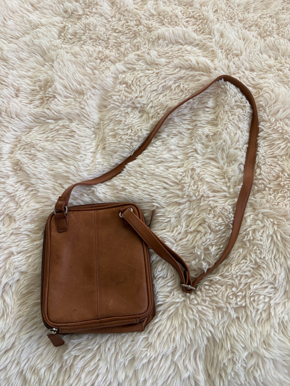 Fossil Tan Leather Messenger Crossbody Bag - Picture 6 of 6